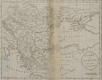 &quot;TURKY in EUROPE, from the best AUTHORITIES&quot;. Χάρτης της Ελλάδας και των υπόλοιπων ευρωπαϊκών επαρχιών της Οθωμανικής Αυτοκρατορίας. Ασπρόμαυρη χαλκογραφία. Χάραξη: J. Cary , έκδοση: [.]ielding, 1783.