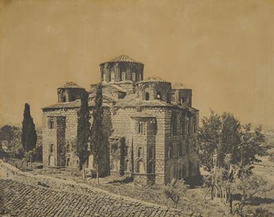 Άρτα, Ήπειρος. Η εκκλησία της Παναγίας της Παρηγορήτισσας. Φωτογραφία του Carl Siele, 1910. Εκτέθηκε στη Διεθνή Έκθεση της Ρώμης του 1911.