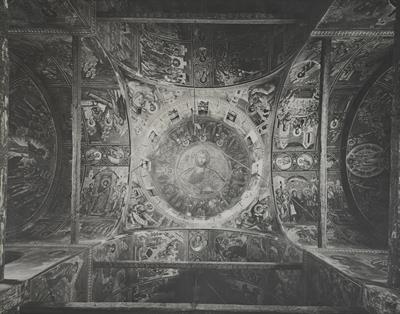 Μετέωρα, Θεσσαλία. Μονή Μεταμορφώσεως του Σωτήρος (Μονή Μεγάλου Μετεώρου), άποψη του τρούλου. Φωτογραφία του Carl Siele, 1910. Εκτέθηκε στη Διεθνή Έκθεση της Ρώμης του 1911.