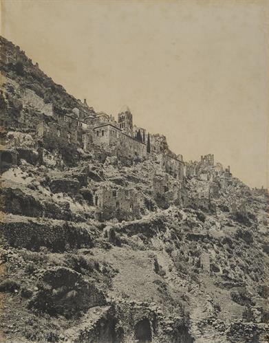 Μυστράς. Ιερά Μονή Παντάνασσας. Φωτογραφία του Carl Siele, 1910. Εκτέθηκε στη Διεθνή Έκθεση της Ρώμης του 1911.