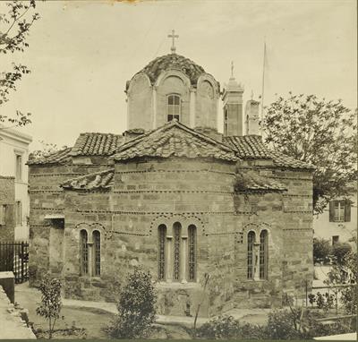 Athens. Church of the Holy Apostles of Solaki in Ancient Agora, view from the east. Photograph by Carl Siele, 1910. It was exhibited at the International Exhibition of Rome in 1911.