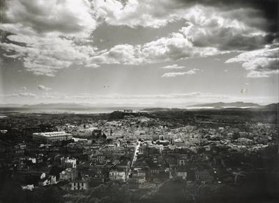 View of Athens from Lycabettus Hill. Photographic copy from a glass plate of Fred Boissonnas, c. 1903-1923. The glass plate is at the Museum of Photography in Thessaloniki.