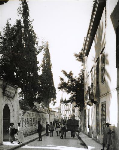 Athens. Adrianou street. Photographic copy from a glass plate of Fred Boissonnas, c. 1903-1923. The glass plate is at the Museum of Photography in Thessaloniki.