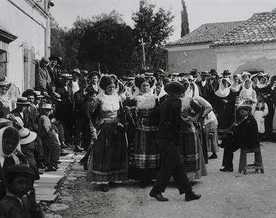 Festival in Corfu Island. Photographic copy from a glass plate of Fred Boissonnas, c. 1903-1923. The glass plate is at the Museum of Photography in Thessaloniki.