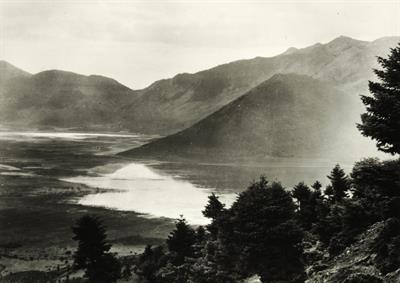 Peloponnese, Lake Pheneos. Photographic copy from a glass plate of Fred Boissonnas, c. 1903-1923. The glass plate is at the Museum of Photography in Thessaloniki.