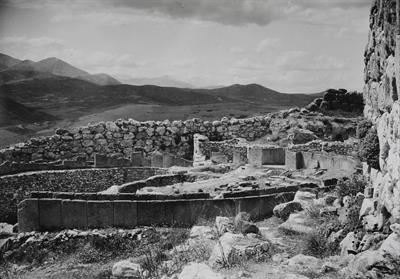 Peloponnese. Mycenae, Grave Circle A. Photographic copy from a glass plate of Fred Boissonnas, c. 1903-1923. The glass plate is at the Museum of Photography in Thessaloniki.