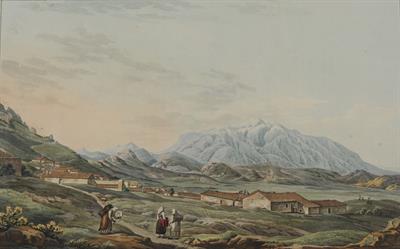 &quot;Parnassus&quot;. Ο Παρνασσός. Ακουατίντα από το λεύκωμα &quot;Views in Greece&quot; του Edward Dodwell, Λονδίνο, 1821.