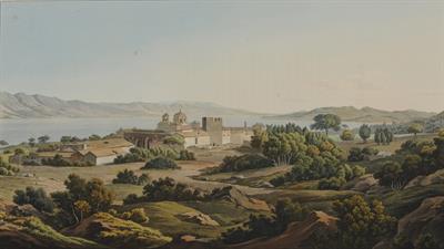 &quot;Monastery of Phaneromene, in the island of Salamis&quot;. H Ιερά Μονή Φανερωμένης στη Σαλαμίνα. Ακουατίντα από το λεύκωμα &quot;Views in Greece&quot; του Edward Dodwell, Λονδίνο, 1821.