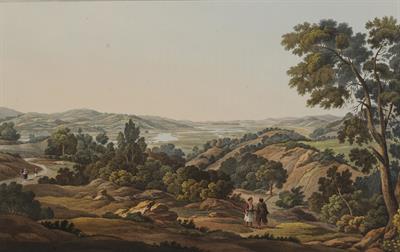 &quot;Plain of Olympia&quot;. Η πεδιάδα στην αρχαία Ολυμπία. Ακουατίντα από το λεύκωμα &quot;Views in Greece&quot; του Edward Dodwell, Λονδίνο, 1821.
