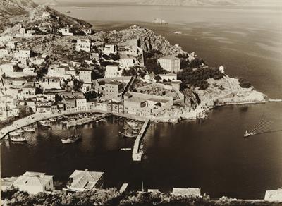 General view of Hydra Island&#039;s harbor. Photograph, 1962-1965.
