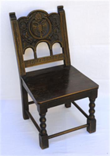 Small wooden chair from Skyros island, Lazaros Koundouriotis Historic Residence on Hydra Island