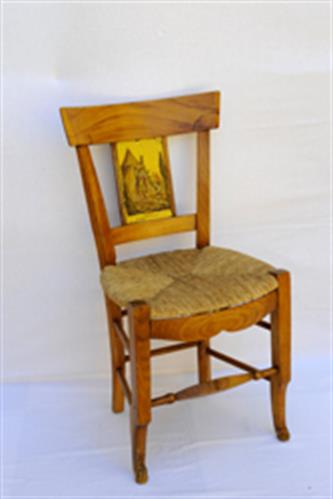 Straw-bottomed chair, Lazaros Koundouriotis Historic Residence on Hydra Island