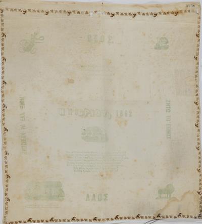 &quot;October 11th 1862&quot;, souvenir handkerchief of the eviction of Otto, 1862
