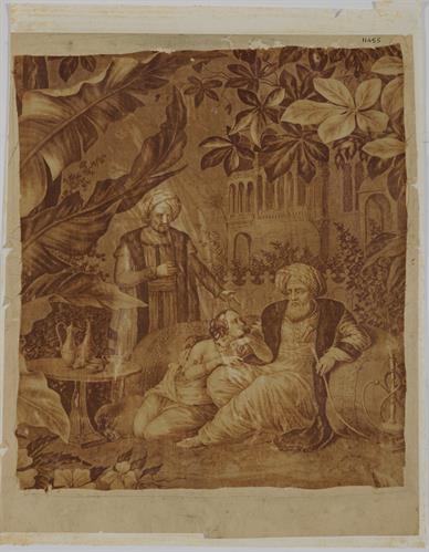 Tapestry (panta), daily life scene in an oriental environment
