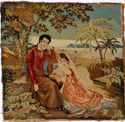 Embroidery with philhellenic scene.