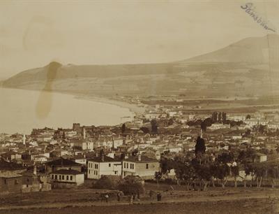 View of the city and the beach of Samsun, Pontus. Photograph by Kakoulis Brothers, 1890&#039;s.