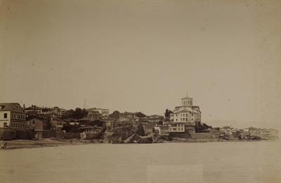View of the west coast of the Kanitos district in Trabzon, Pontus. Photograph by Kakoulis Brothers, 1890&#039;s.