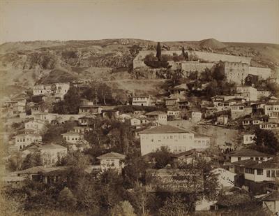 The Panagias Theoskepastou monastery on the western slopes of Boztepe and part of the city of Trabzon. Photograph by Kakoulis Brothers, 1890&#039;s.