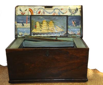 Naval wooden chest from Skiathos island baring the date &quot;1873&quot;