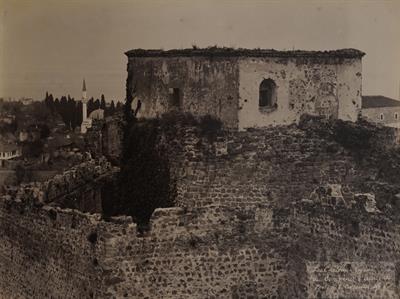 The &quot;cubicle of Theodora&quot;, building on the southwest side of the Great Komnenos palatial surrounding wall in Trabzon. Photograph by Kakoulis Brothers,1890&#039;s.