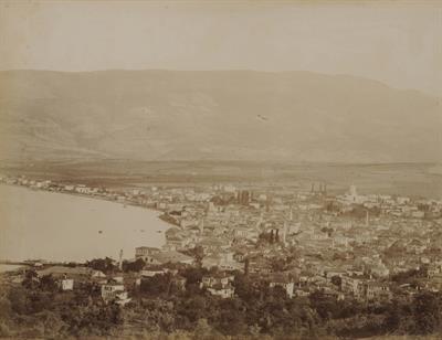 Panoramic view of Samsun, Pontus. The cathedral of Agia Triada (Holy Trinity) and the greek school are visible. Photograph by Kakoulis Brothers, 1890&#039;s.