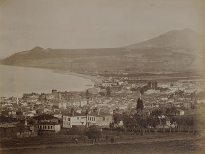 Partial view of the city and the beach of Samsun, Pontus. Photograph by Kakoulis Brothers, 1890&#039;s.