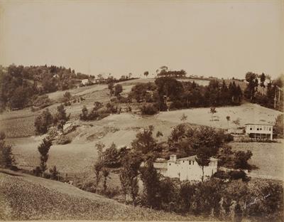 Soguksu with the country houses of the wealthy class of Trabzon. Photograph by Kakoulis Brothers, 1890&#039;s.