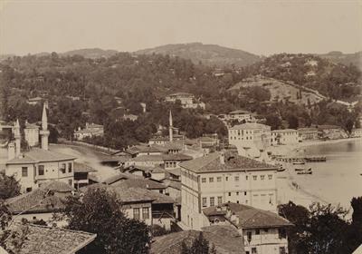 View of Rize, a port 60 kilometers east of Trabzon, capital of the province Lazistan. Photograph by Kakoulis Brothers, 1890&#039;s.