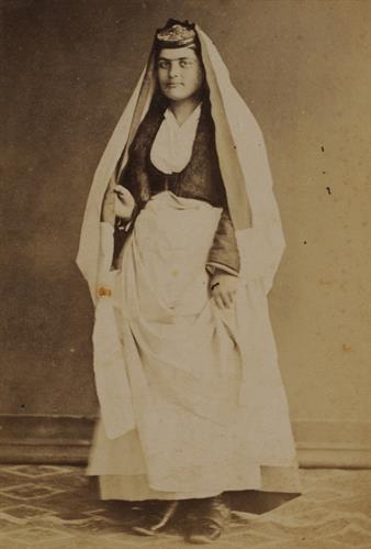 Young Greek woman of Pontus wearing a traditional costume. Photograph by Kakoulis Brothers, 1890&#039;s.