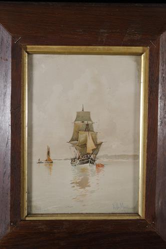 Απεικόνιση ιστιοφόρου πλοίου, υδατογραφία, της Elle Martino, Ιστορική οικία Λαζάρου Κουντουριώτη, Ύδρα.