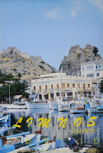 &quot;LIMNOS ISLAND&quot; (ΛΗΜΝΟΣ). Τουριστική διαφημιστική αφίσα του Ελληνικού Οργανισμού Τουρισμού (ΕΟΤ), 1991.