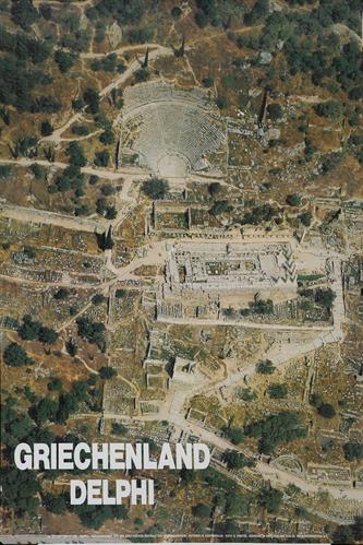 &quot;GRIECHENLAND - DELPHI&quot; (ΕΛΛΑΔΑ - ΔΕΛΦΟΙ). Τουριστική διαφημιστική αφίσα στη γερμανική γλώσσα του Ελληνικού Οργανισμού Τουρισμού (ΕΟΤ), 1991.