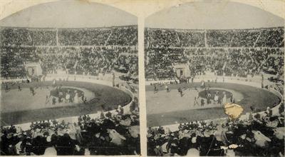 Ολυμπιακοί Αγώνες 1906. Αγώνες πάλης στο Παναθηναϊκό Στάδιο. Επιστολικό Δελτάριο.