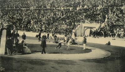Ολυμπιακοί Αγώνες 1906. Αγώνες πάλης στο Παναθηναϊκό Στάδιο. Επιστολικό Δελτάριο.