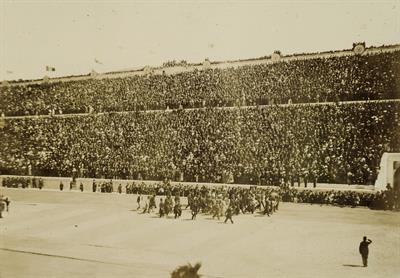 Ολυμπιακοί Αγώνες 1896. Άφιξη των βασιλέων και των επισήμων. Φωτογραφία.