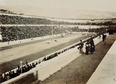Olympic Games 1896. The Panathenaic Stadium viewed from the northwest part. Photograph.