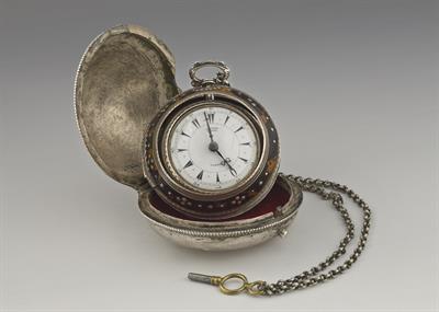 Pocket watch of the fighter of the Greek War of Independence, Kanellos Deligiannis (1780-1862). It was made by the English house Edward Prior for the Ottoman Market in 1860. The  watch has arabic numbers on the dial and silver cases decorated with turtle 