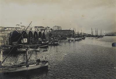 Crete. The Venetian shipyards at the port of Chania. Photograph, 1909.