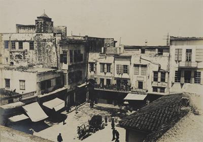 Κρήτη. Η πλατεία Μαυροβουνίων ή το Συντριβάνι στα Χανιά, σήμερα Πλατεία Ελευθερίου Βενιζέλου. Φωτογραφία, 1909.