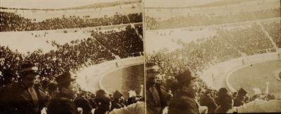 The central part of the sphendone of the Panathenaic Stadium during the Olympic Games 1896.