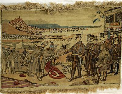 Tapestry (panta) with a scene.