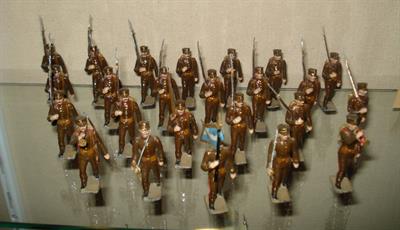 Coloured model made of lead, representing a flag-bearer of the greek army during the Balkan Wars 1912-1913