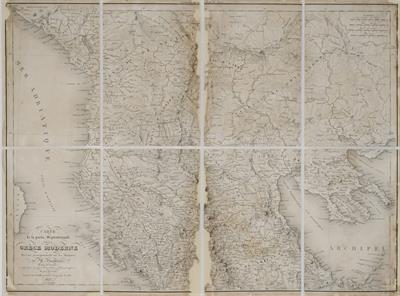&quot;Carte de la partie Septentrionale de la Grece Moderne&quot;. Χάρτης της Βορείου Ελλάδας, βασισμένος στο έργο του F.C.H.L. Pouqueville και στις αστρονομικές παρατηρήσεις του M. Gauttier. Ασπρόμαυρη χαλκογραφία, Flahaut, Lapie, Lallemand, Παρίσι, 1827.