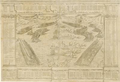 &quot;Battle of Lepanto on October 7, 1571&quot;. The Naval Battle took place near Echinades islands between Christian forces, under the command of Spaniard Don Juan de Austria, and the Ottoman fleet under Selim II. Wood engraving by Mario Kartaro (engraving) and L