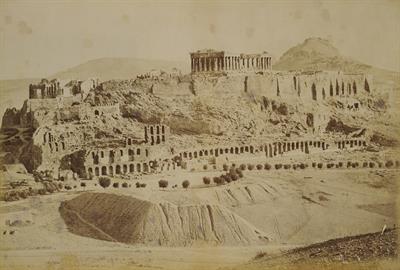 Γενική άποψη της Ακρόπολης των Αθηνών από τα νοτιοδυτικά. Φωτογραφία.