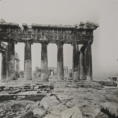 The Parthenon on the Acropolis of Athens viewed from the east. Photograph, 1911.