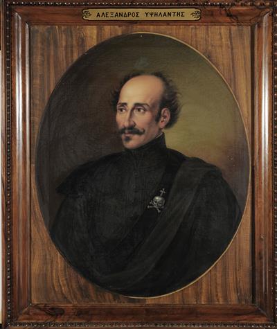 Portrait of Alexandros Ypsilantis, οil painting on canvas by Dionysios Tsokos, 1862.