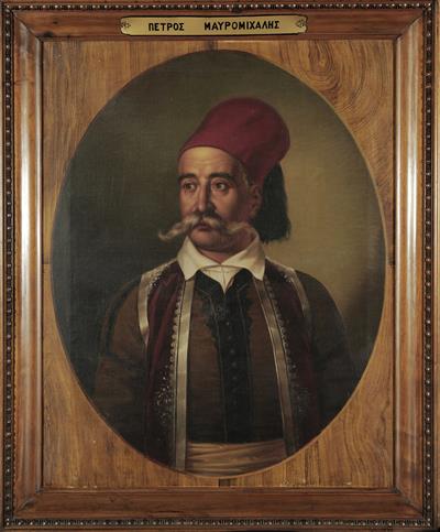 &quot;Petrobey Mavromichalis&quot;, Portrait of Petrobey Mavromichalis, oil painting on canvas by Dionysios Tsokos, 1861.