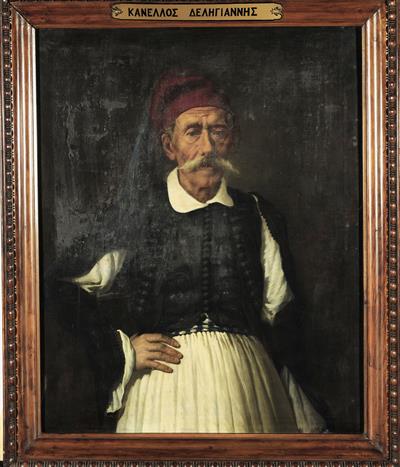 Portrait of Kanellos Deligiannis, oil painting on canvas.