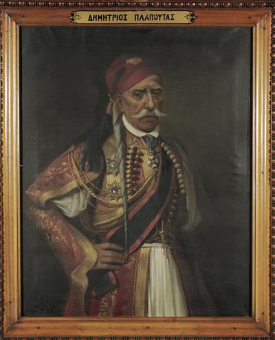 Portrait of Dimitris Plapoutas, oil painting on canvas.